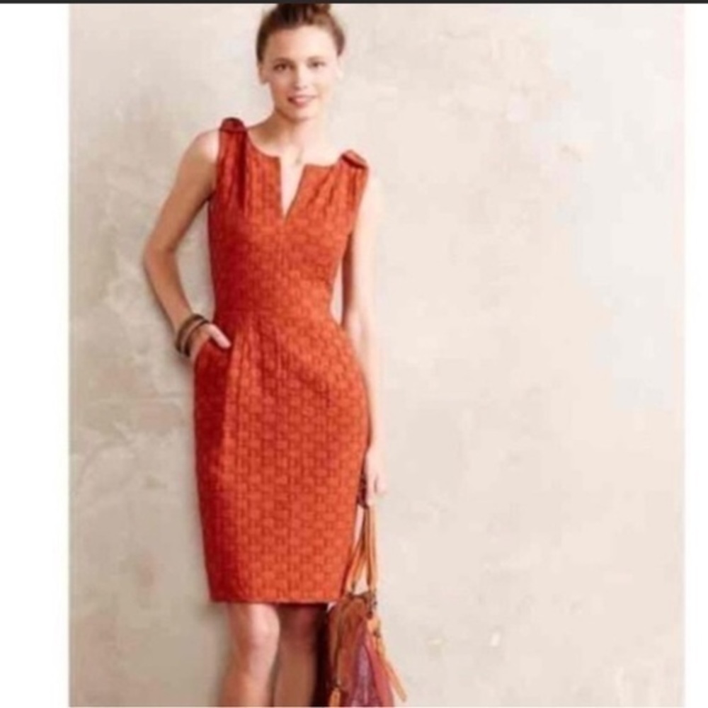 Anthropologie Tabitha Orange Dress (4)